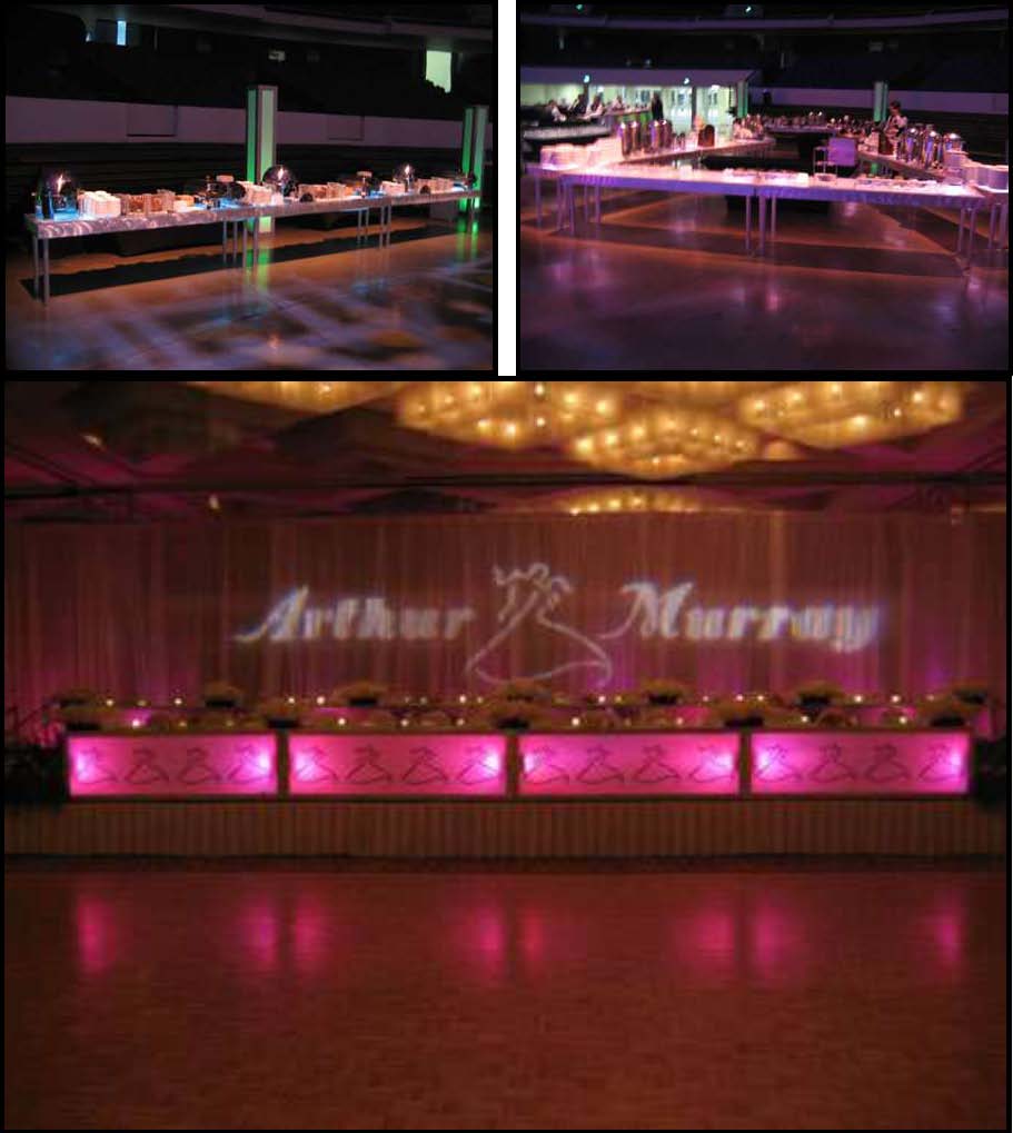 LED illuminated dinner tables 30"x8'