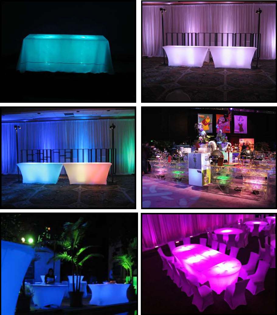 acrylic led buffet tables